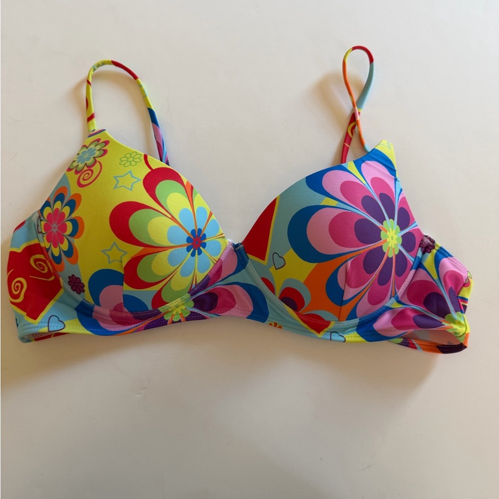 Colorful Floral Bikini Top